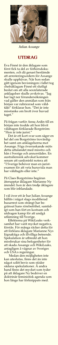 Utdrag ur historien om fallet Assange & Sverige
