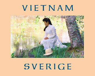Vietnamese artist Van Duong Thanh by pond in Sweden