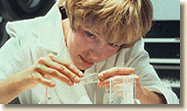 Swedish woman at work in pharmaceuticals laboratory