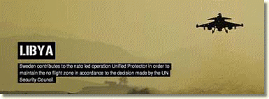 Swedish fighter plane assisting USA/NATO war of aggression against Libya in 2011